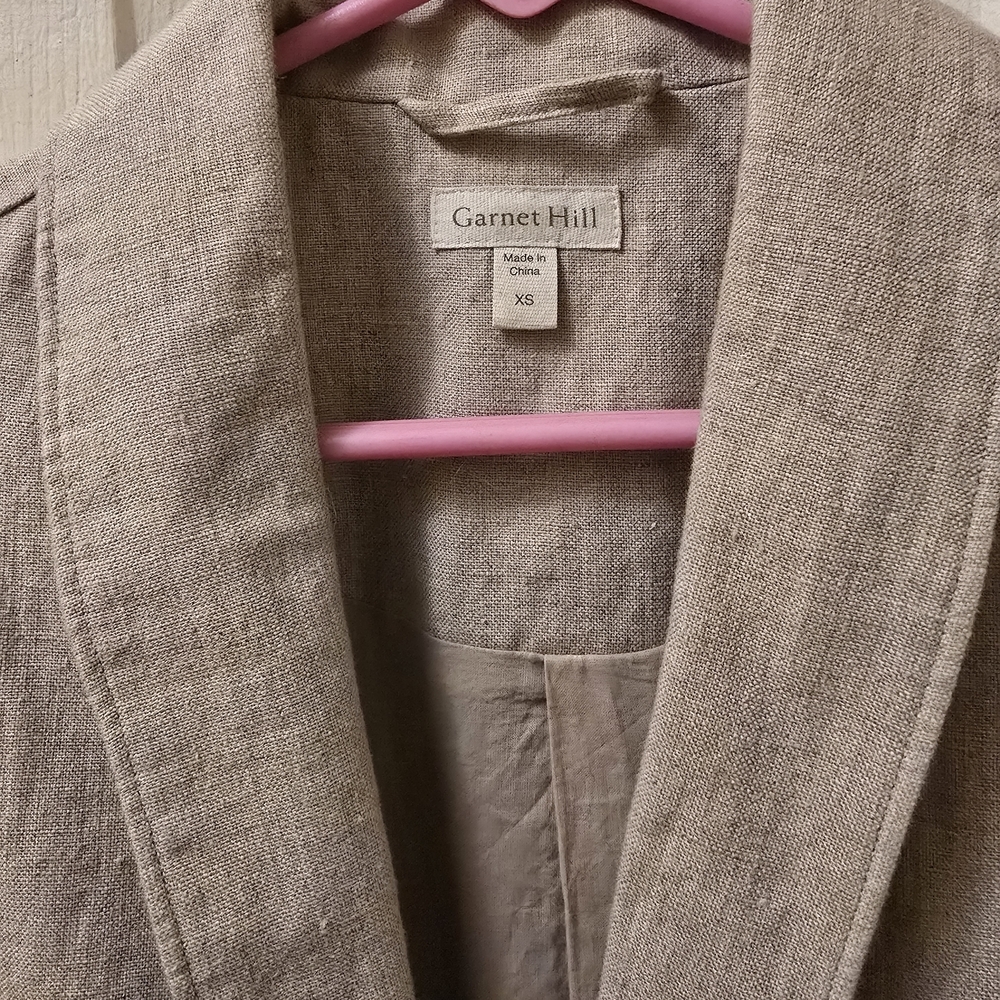Garnet Hill Casual Linen Women's Jacket - Cream EUC Size XS - Picture 2 of 8
